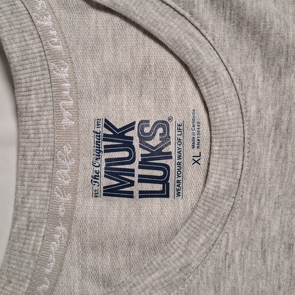 Muk Luks Quilted French Terry Jogger w/Crew Lounge Set XL Heather Grey NWOT - Picture 6 of 14